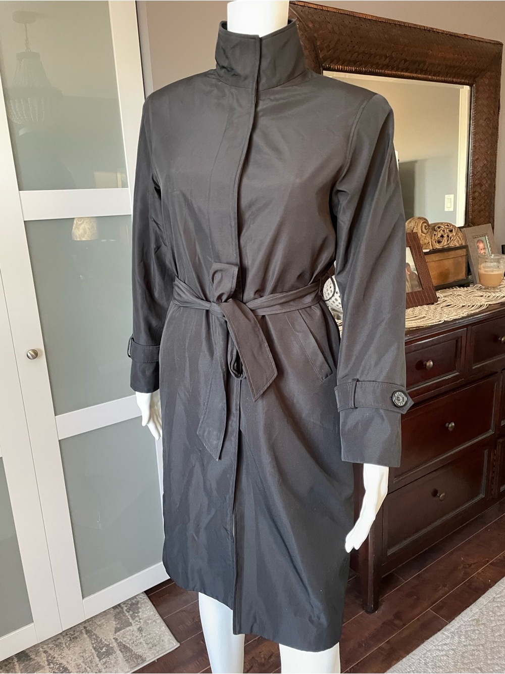 Fendi Silk Trench Coat with Zucca Silk Wool Blend Lining Vintage - Picture 7 of 17